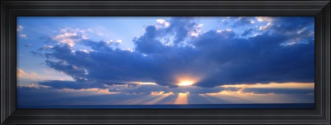 Framed Sunset, Clouds, Gulf Of Mexico, Florida, USA Print