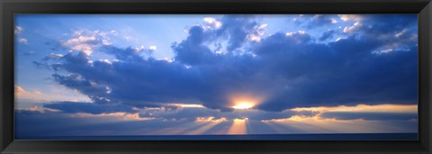 Framed Sunset, Clouds, Gulf Of Mexico, Florida, USA Print