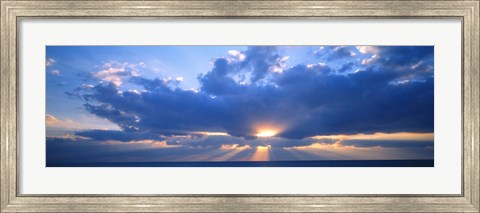 Framed Sunset, Clouds, Gulf Of Mexico, Florida, USA Print