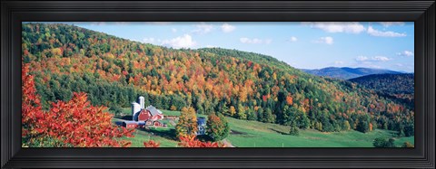 Framed Hillside Acres Farm, Barnet, Vermont, USA Print