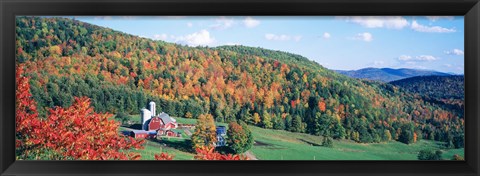 Framed Hillside Acres Farm, Barnet, Vermont, USA Print