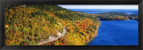 Framed Mount Jordan Pond, Acadia National Park, Maine, USA Print