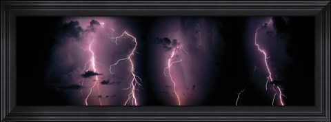 Framed LightningThunderstorm at night Print