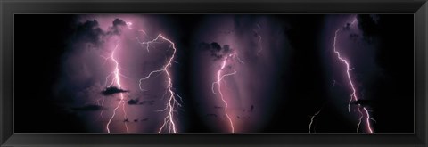 Framed LightningThunderstorm at night Print