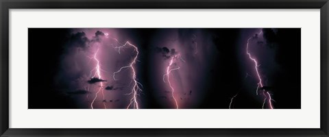 Framed LightningThunderstorm at night Print