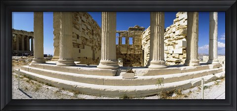Framed Ruins of a temple, Parthenon, The Acropolis, Athens, Greece Print