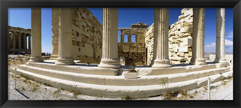 Framed Ruins of a temple, Parthenon, The Acropolis, Athens, Greece Print