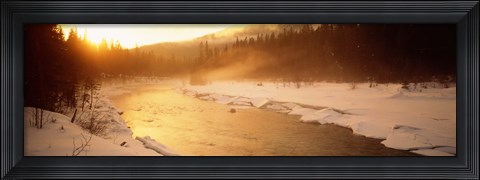 Framed Frozen River, BC, British Columbia, Canada Print