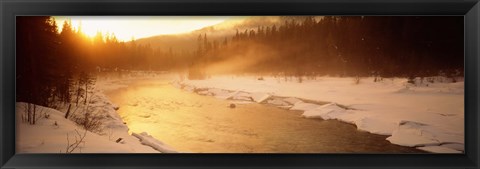 Framed Frozen River, BC, British Columbia, Canada Print