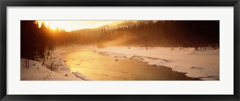 Framed Frozen River, BC, British Columbia, Canada Print