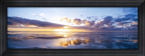 Framed Sunrise On Beach, North Sea, Germany Print