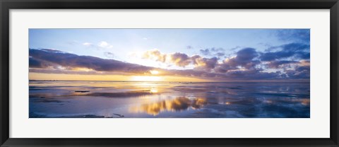 Framed Sunrise On Beach, North Sea, Germany Print