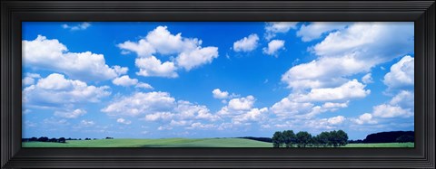 Framed Cumulus Clouds With Landscape, Blue Sky, Germany Print