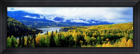 Framed Panoramic View Of A Landscape, Yukon River, Alaska, USA, Print
