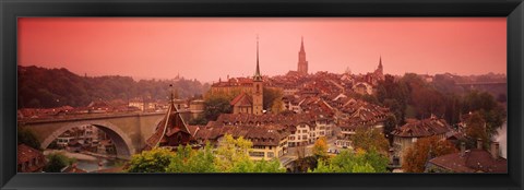 Framed Dusk Bern Switzerland Print