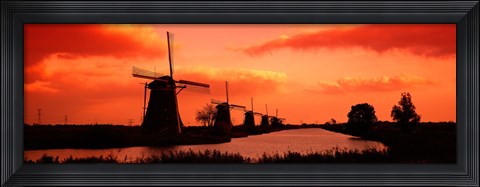 Framed Windmills Holland Netherlands Print