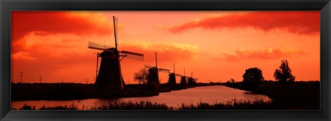 Framed Windmills Holland Netherlands Print