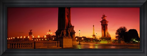 Framed France, Paris, Pont Alexandre III at dusk Print