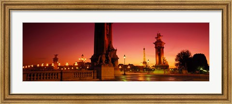 Framed France, Paris, Pont Alexandre III at dusk Print