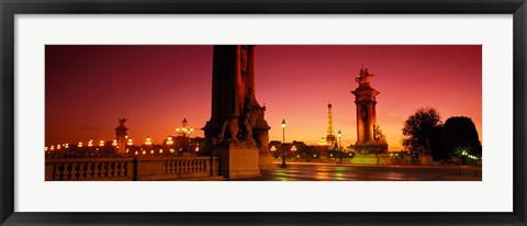 Framed France, Paris, Pont Alexandre III at dusk Print