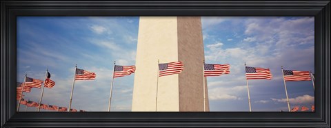 Framed Washington Monument Washington and flags DC Print