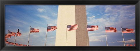 Framed Washington Monument Washington and flags DC Print