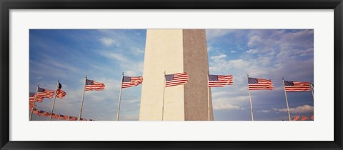 Framed Washington Monument Washington and flags DC Print