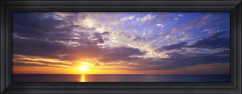 Framed Sunset, Water, Ocean, Caribbean Island, Grand Cayman Island Print