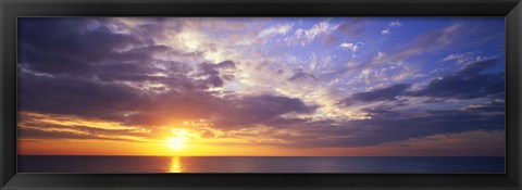 Framed Sunset, Water, Ocean, Caribbean Island, Grand Cayman Island Print