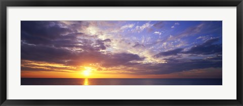 Framed Sunset, Water, Ocean, Caribbean Island, Grand Cayman Island Print