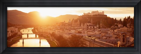 Framed Austria, Salzburg, Sunrise over Salzach River Print