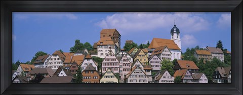 Framed Buildings on a hill, Altensteig, Black Forest, Germany Print