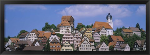 Framed Buildings on a hill, Altensteig, Black Forest, Germany Print