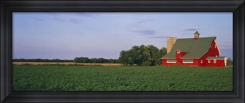 Framed Red Barn Kankakee IL USA Print