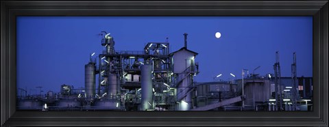 Framed Low angle view of an oil refinery, Hamburg, Germany Print