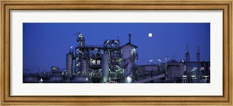 Framed Low angle view of an oil refinery, Hamburg, Germany Print