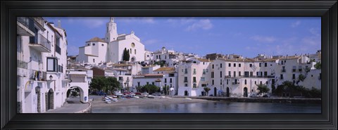 Framed Buildings On The Waterfront, Cadaques, Costa Brava, Spain Print