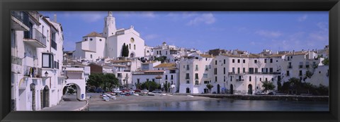 Framed Buildings On The Waterfront, Cadaques, Costa Brava, Spain Print