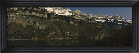 Framed Lake on mountainside, Lake Walensee, Zurich, Canton Of Zurich, Switzerland Print