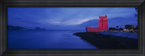 Framed Fort at the coast, Torre De Belem, Belem, Lisbon, Portugal Print