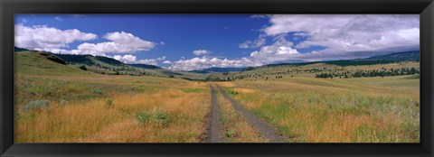 Framed Cattle Ranch Road near Merritt British Columbia Canada Print