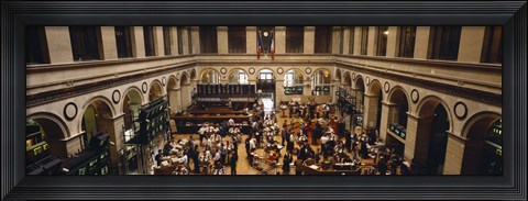 Framed High angle view of a group people at a stock exchange, Paris Stock Exchange, Paris, France Print