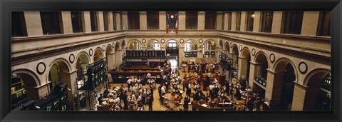 Framed High angle view of a group people at a stock exchange, Paris Stock Exchange, Paris, France Print