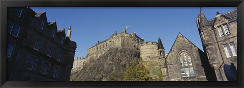 Framed Low angle view of buildings, Edinburgh Castle, Edinburgh, Scotland Print