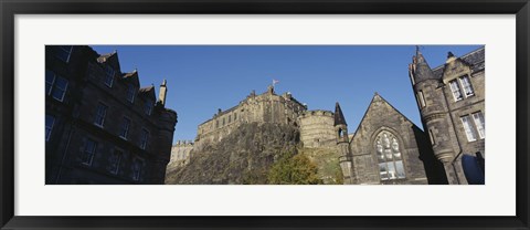 Framed Low angle view of buildings, Edinburgh Castle, Edinburgh, Scotland Print