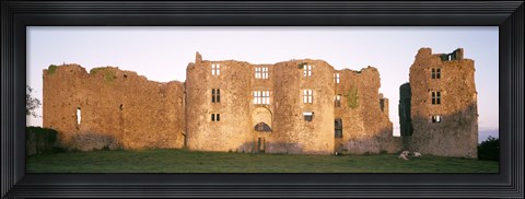 Framed Lawn in front of a landscape, Roscommon Castle, Roscommon County, Republic Of Ireland Print