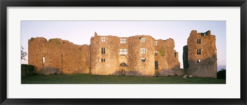 Framed Lawn in front of a landscape, Roscommon Castle, Roscommon County, Republic Of Ireland Print