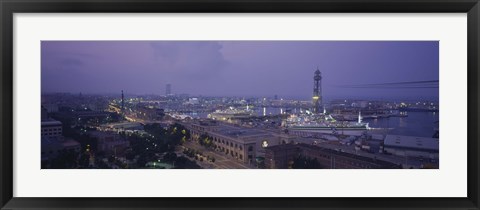 Framed Barcelona, Spain at Dusk Print