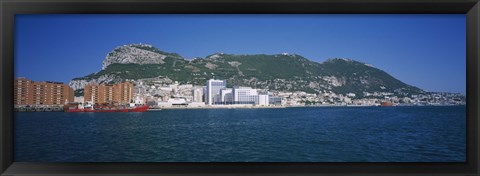 Framed Buildings at the waterfront, Rock of Gibraltar, Gibraltar Print