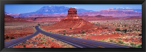 Framed Fork In Road, Red Rocks, Red Rock Country, Utah, USA Print